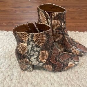Chinese Laundry Snakeskin Brown Bootie